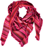 Invero - Merino driehoekige doek Tiziana 100% wol  - Beere
