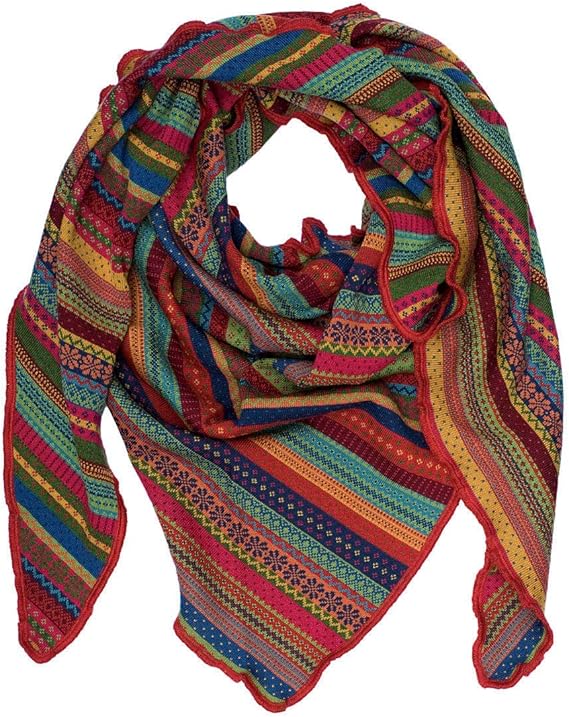 Invero - Merino driehoekige doek Tiziana 100% wol - Bunt