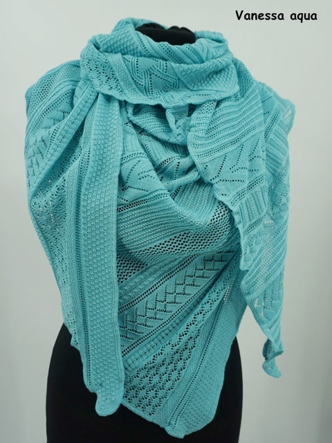 Invero - driehoekige omslagdoek - Vanessa Aqua