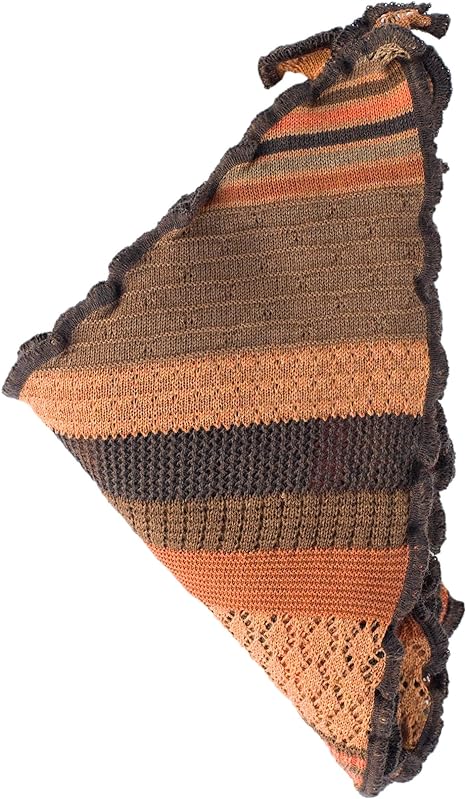 Invero Töne - Driehoekige Merino omslagdoek Kyra 100% wol  - Henna