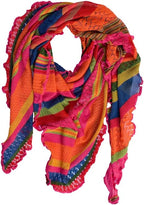 Invero Töne - Driehoekige Merino omslagdoek Kyra 100% wol  - Karneval