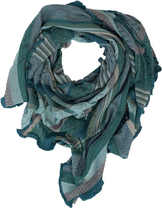 Invero Töne - Driehoekige Merino omslagdoek Kyra 100% wol  - Oliv