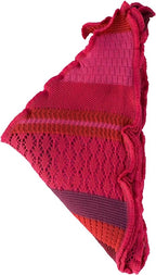 Invero Töne - Driehoekige Merino omslagdoek Kyra 100% wol - Pink/magenta