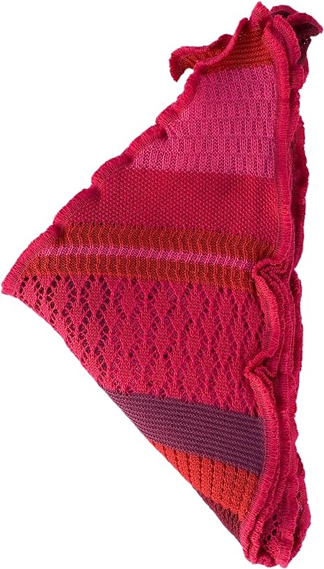 Invero Töne - Driehoekige Merino omslagdoek Kyra 100% wol - Pink/magenta