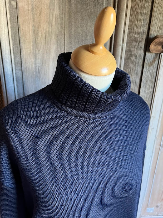 Invero - Trui met col - Donker blauw - Maat 2 wol