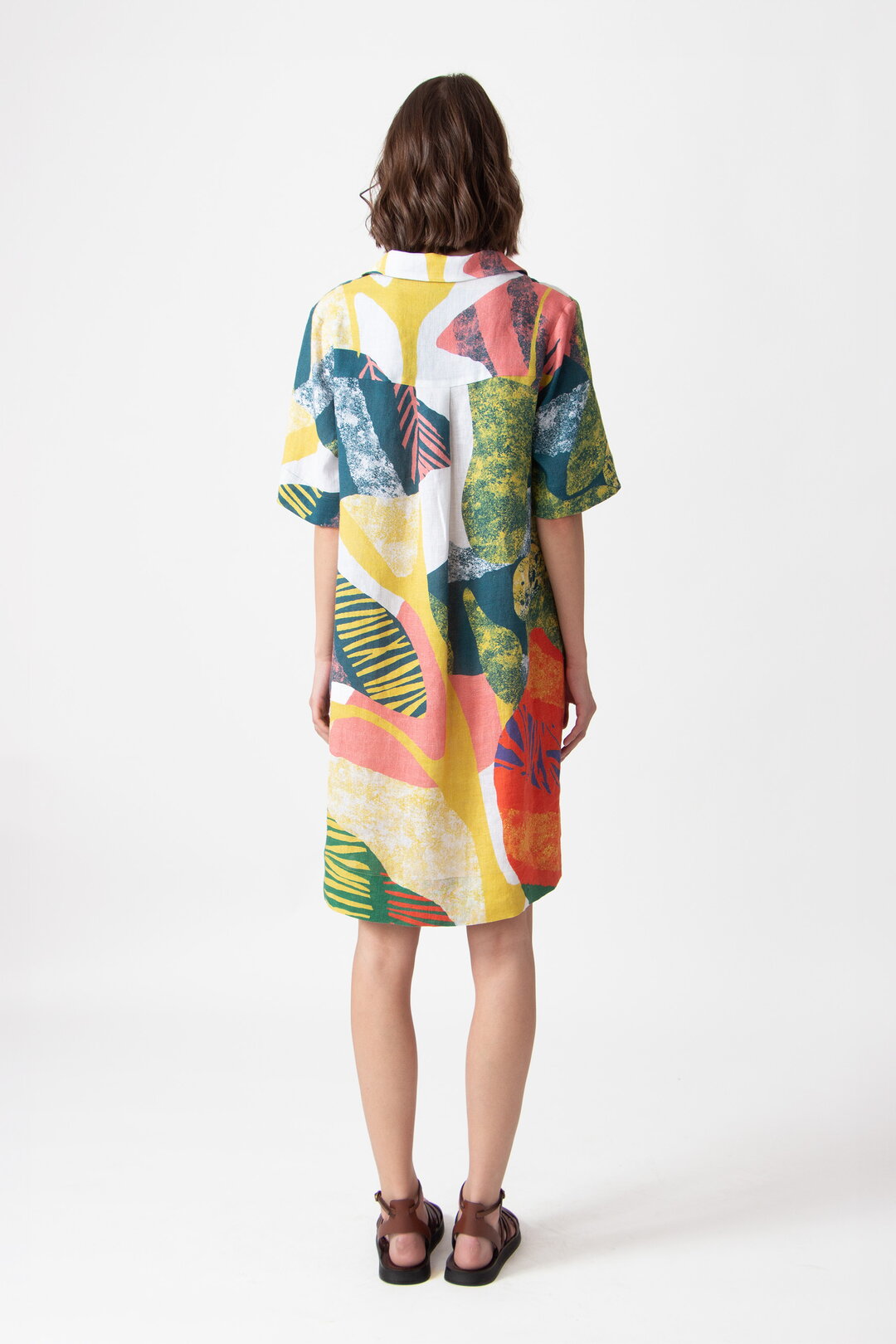 IVKO - V-hals jurk/tuniek - maximalist tropics pattern - Yellow