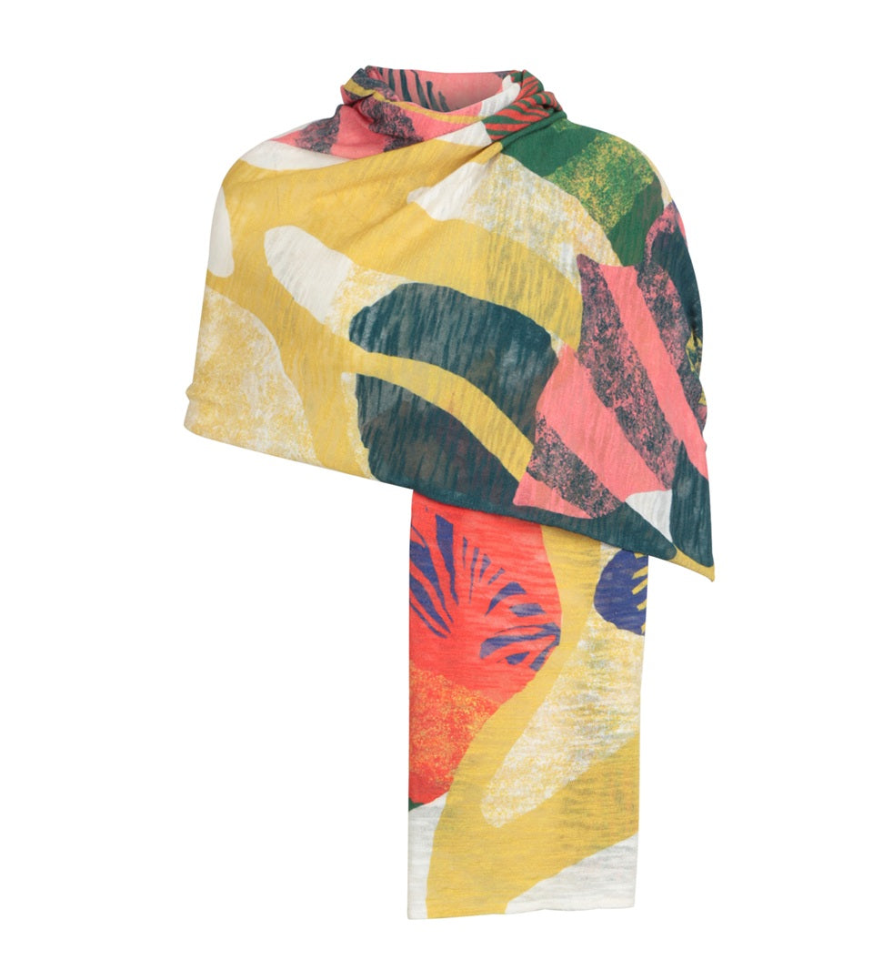 IVKO - Sjaal - Maximalist tropics pattern - Yellow