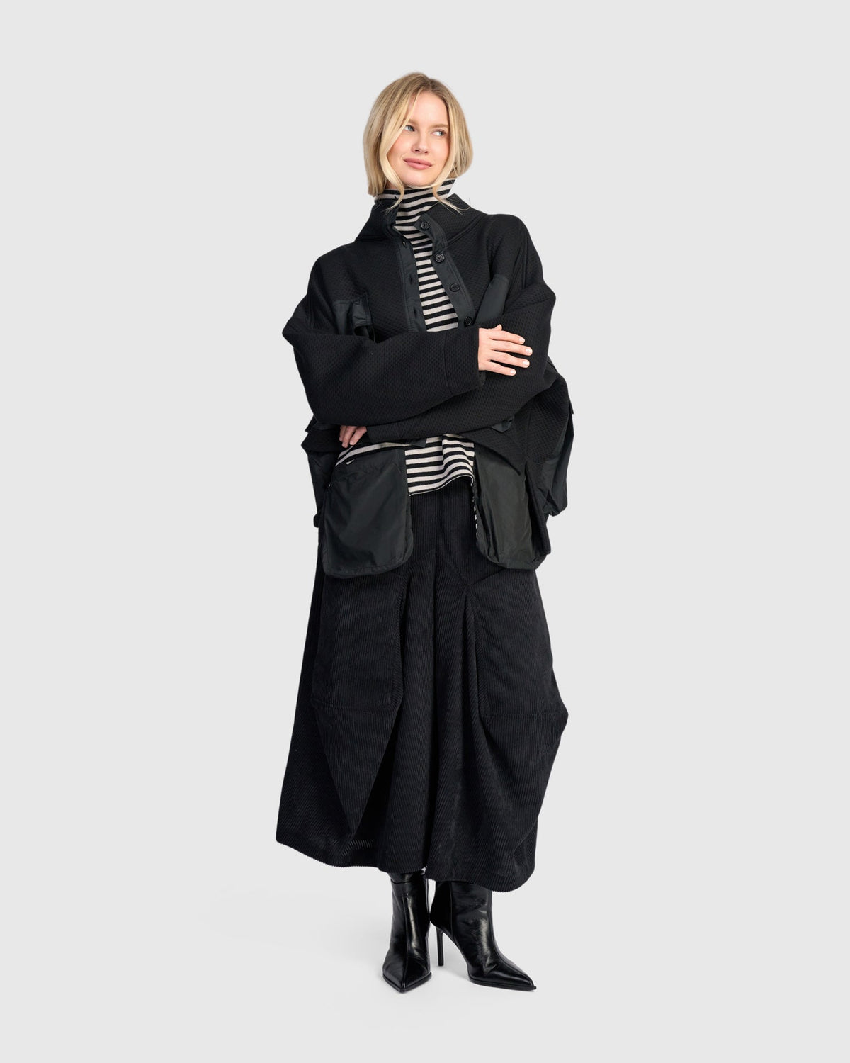 Alembika - Broek Cord Harem - Zwart - AP700B