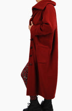 Boris - Lange jas met knopen - nr. 1118 Rood