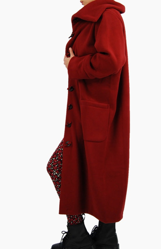 Boris - Lange jas met knopen - nr. 1118 Rood