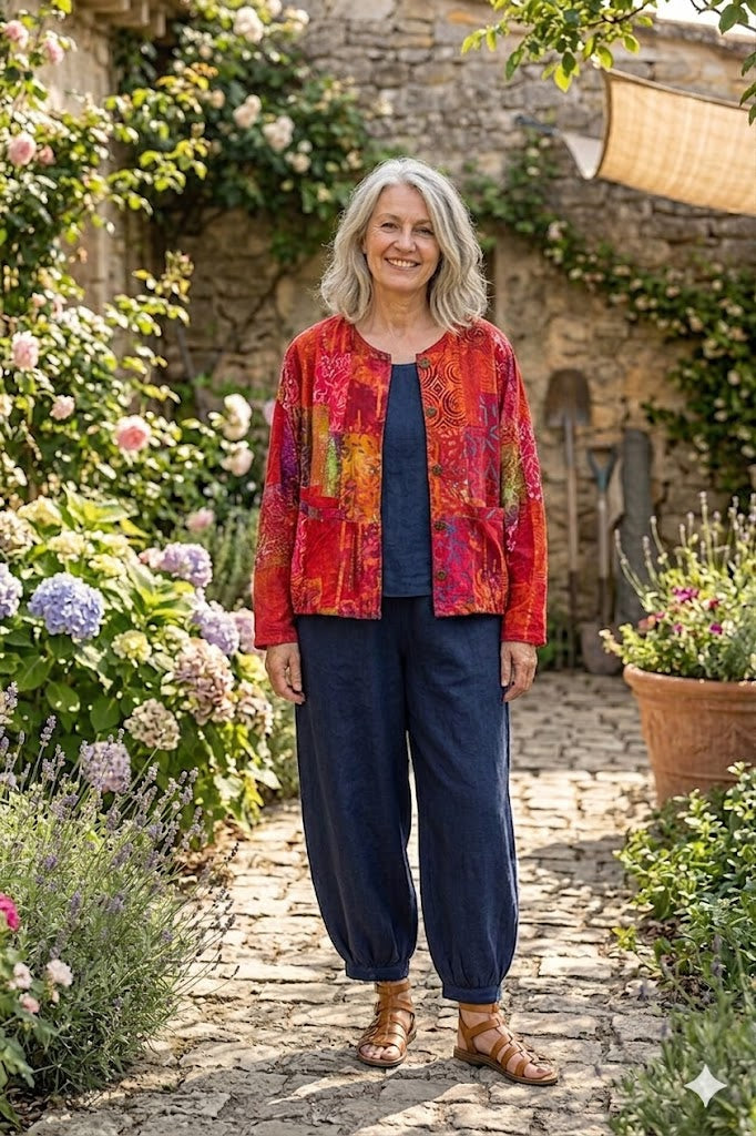 Normal Crazy - Kort jasje Patchwork - Red