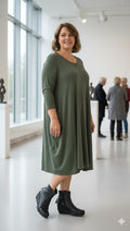 Sinne - Jurk Basic - Army groen