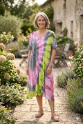Thombique - Jurk Tie dye -  Roze/geel