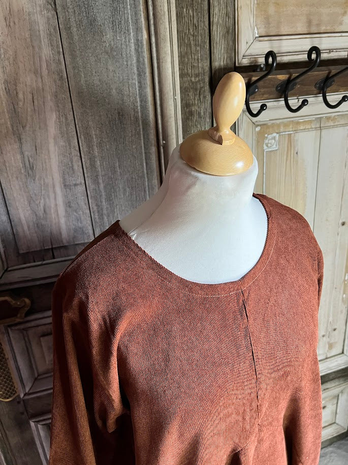 Normal Crazy - Corduroy jurk Balon - Brique