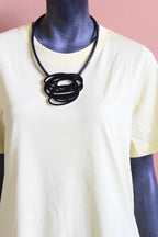 Trijn sieraden - Ketting Doodle krassen (#K24-30) - Zwart en Wit