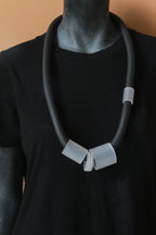 Trijn sieraden - Ketting acrylaat + rubber  (#K25-17)