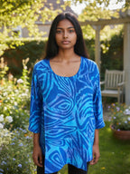 Angel Circle - Blouse Batik KT1377T - Blauw