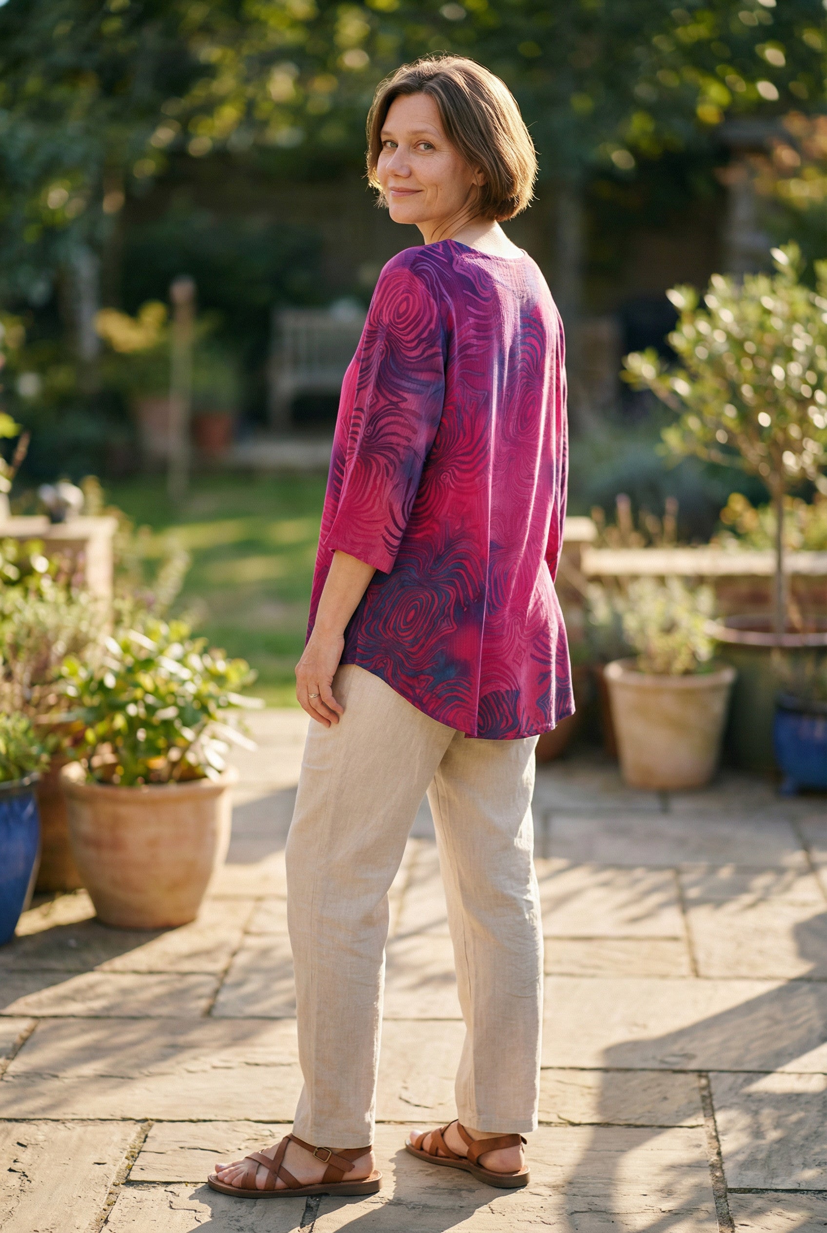 Angel Circle - Blouse Batik KT1377T - Roze/Magenta/Paars