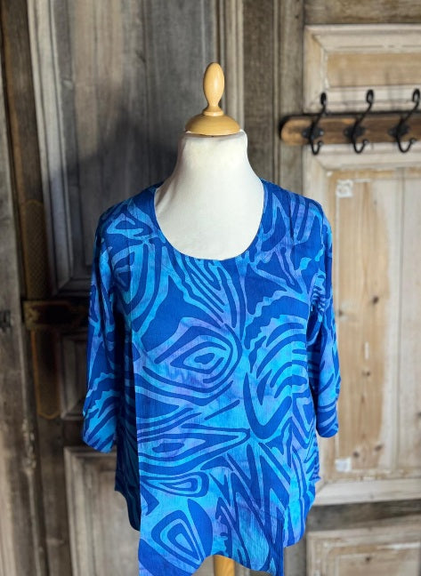 Angel Circle - Blouse Batik KT1377T - Blauw