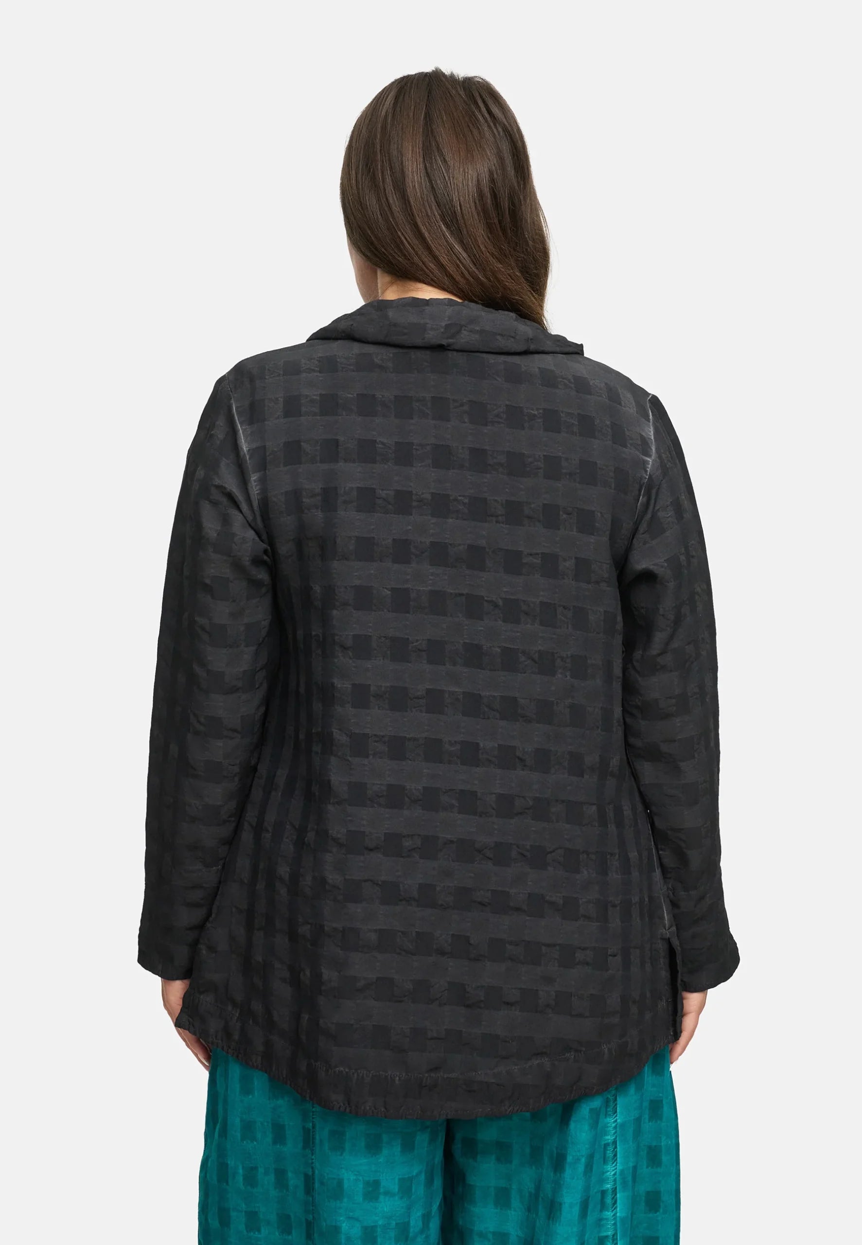 Kekoo - Blouse A-lijn met zak 'Velena' - Antraciet
