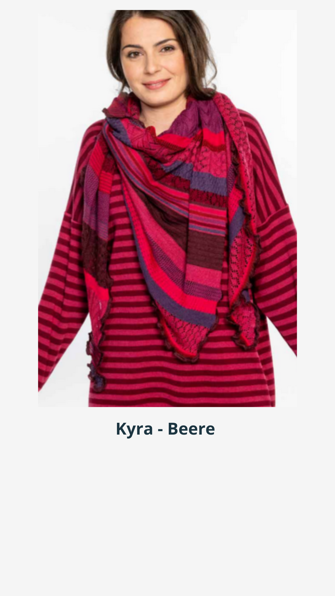 Invero Töne  - Driehoekige Merino omslagdoek Kyra 100% wol  - Beere