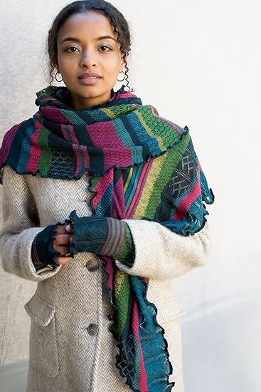 Invero Töne - Driehoekige Merino omslagdoek Kyra 100% wol  - Magic