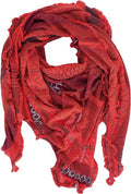 Invero Töne - Driehoekige Merino omslagdoek Kyra 100% wol - Rubin