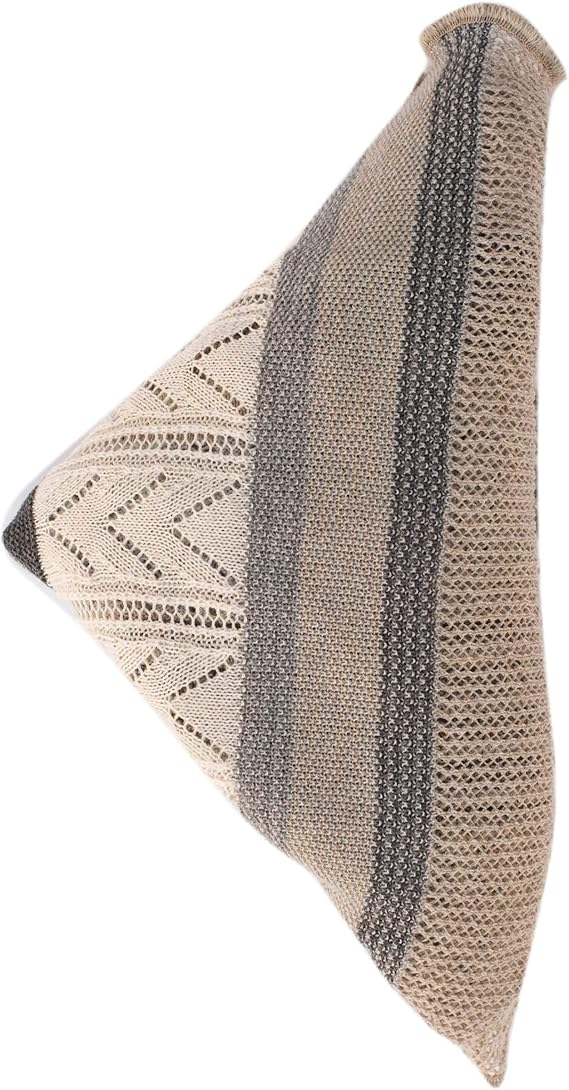 Invero Töne - Driehoekige Merino omslagdoek Kyra 100% wol - Sand