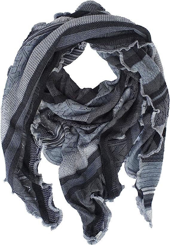 Invero Töne - Driehoekige Merino omslagdoek Kyra 100% wol  - kleur Nebel