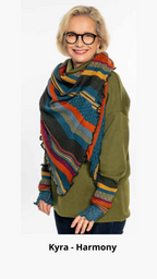 Invero Töne - Driehoekige Merino omslagdoek Kyra 100% wol - Harmony