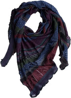 Invero Töne - Driehoekige Merino omslagdoek Kyra 100% wol  - Nachtigal
