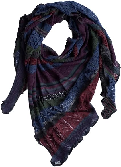 Invero Töne - Driehoekige Merino omslagdoek Kyra 100% wol  - Nachtigal