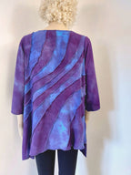 Liz & Joe - Viscose blouse met diagonale ronde naden - LT 58412 V-paars