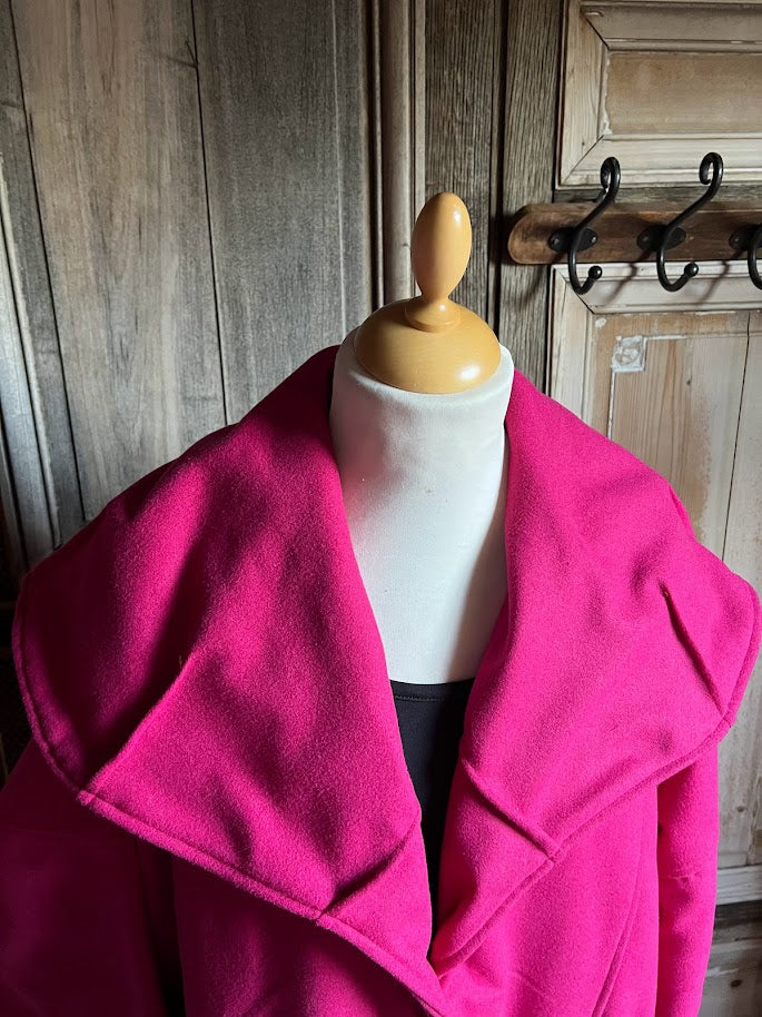 La Bass - Jas met wol grote kraag - Pink