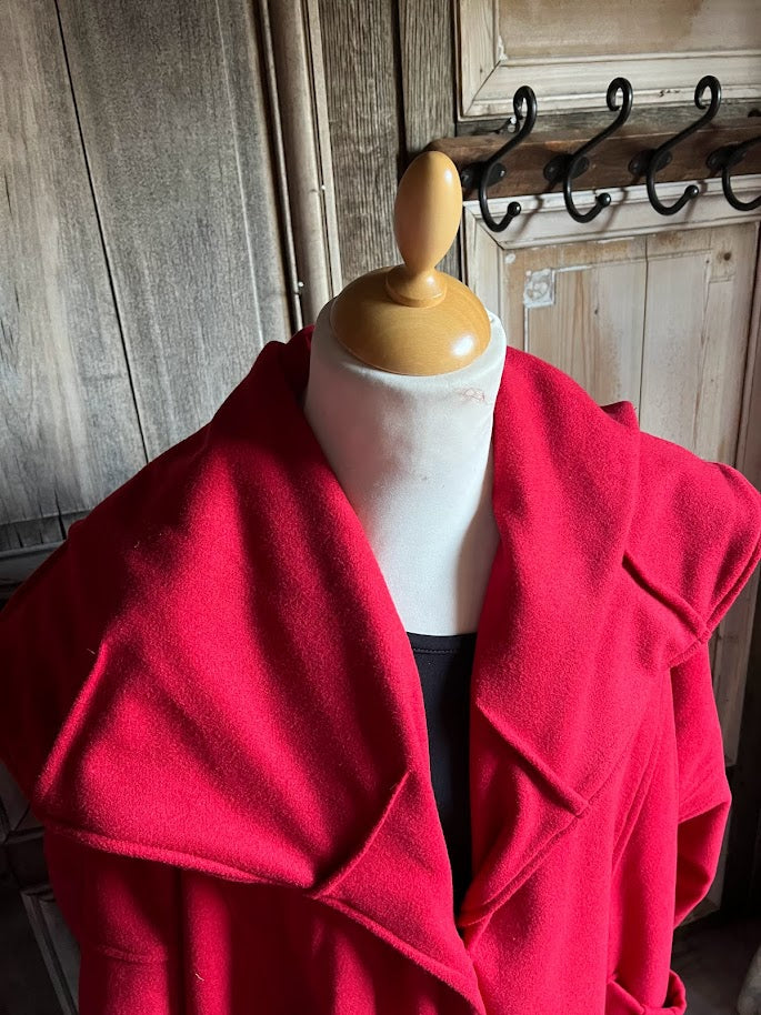 La Bass - Jas met wol grote kraag - Rood