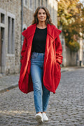 La Bass - Jas met wol grote kraag - Rood