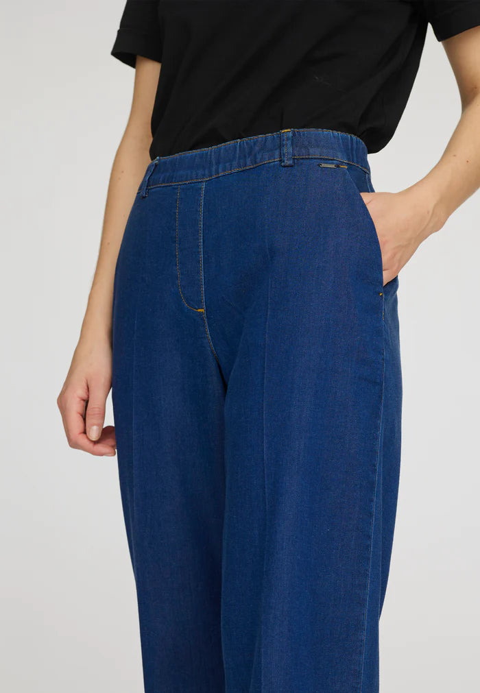 LauRie - Phoebe Loose Crop (#100605) - Medium Blue Denim