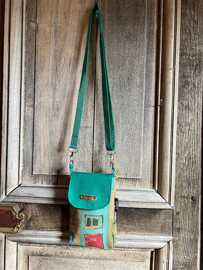 LIEZ -  handmade - Telefoontasje - Groen