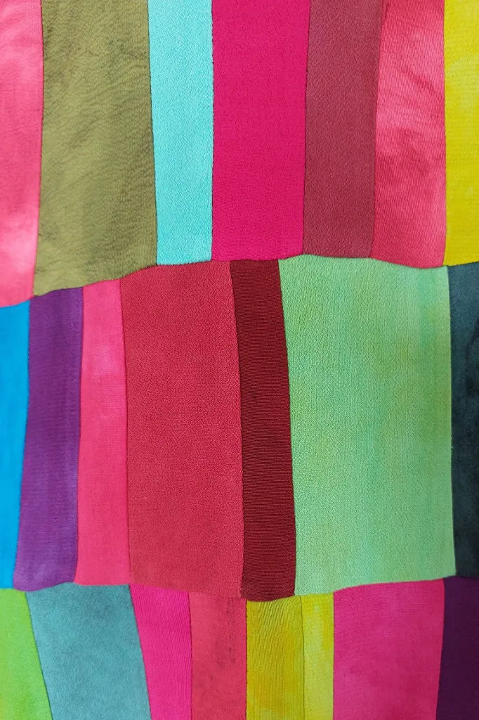 Liz & Joe - Patchwork sjaal, viscose - Regenboog