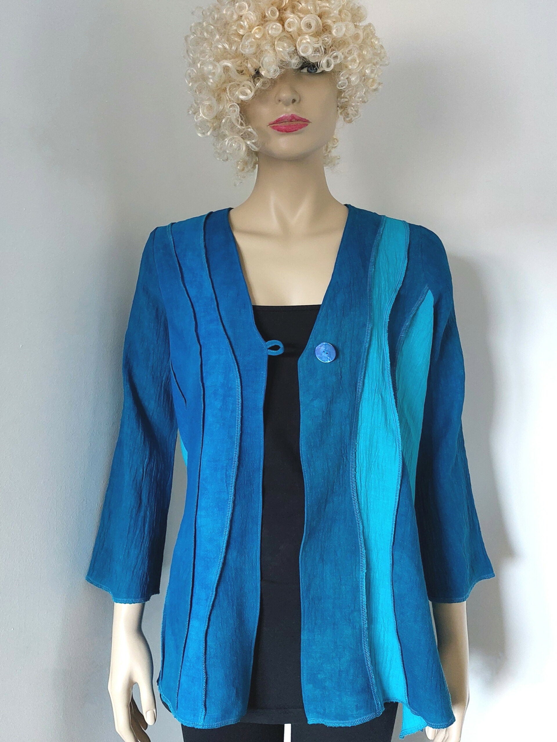 Liz & Joe - Linnen jasje - Blauw tinten (LT 33412 L)