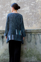 Liz & Joe - Viscose Blouse - patchwork - Zwart grijs