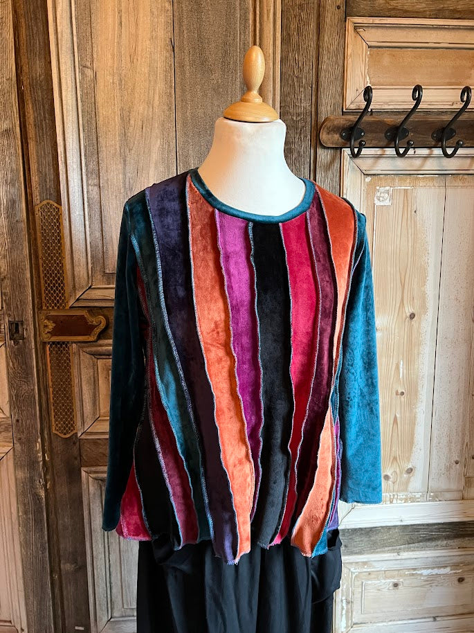 Liz & Joe - Blouse van zacht stretch fluweel