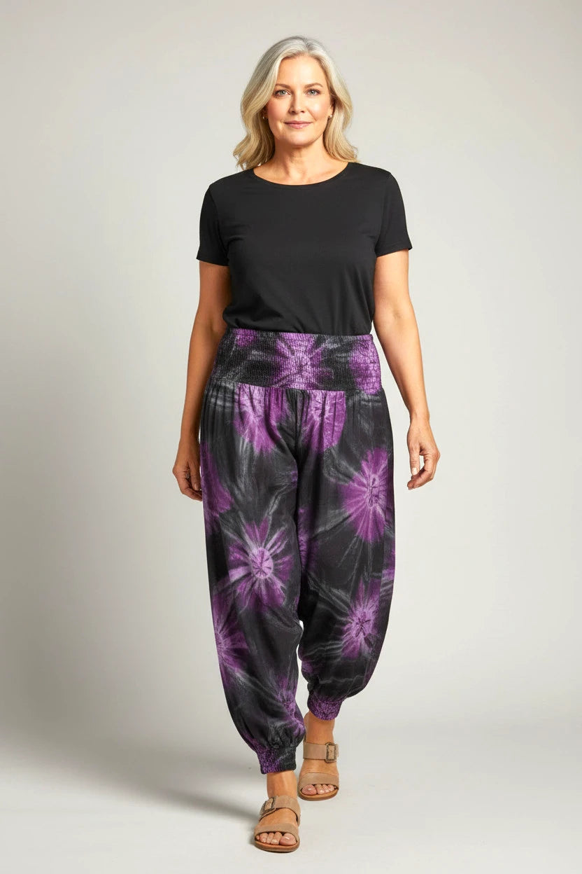 Luna Serena - Broek Blyss XL - Print Purple batik print