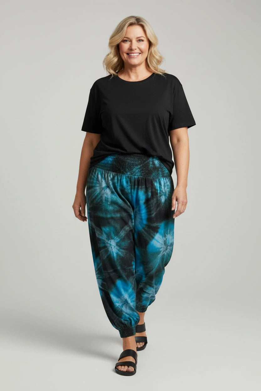 Luna Serena - Broek Blyss XL - Print Petrol batik