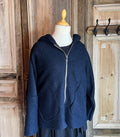 MB style - Jasje wol met rits - Donkerblauw