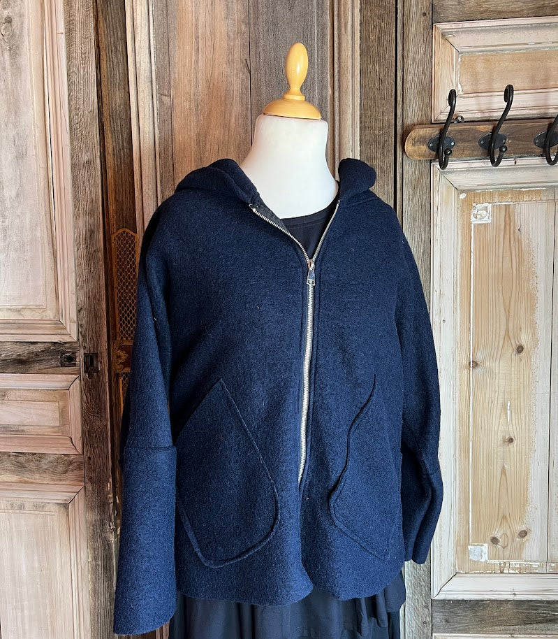 MB style - Jasje wol met rits - Donkerblauw