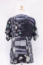 Grizas - Silk Blouse - Moonlight Print Black/white