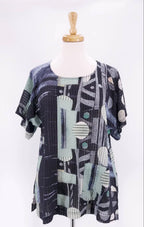 Grizas - Silk Blouse - Moonlight Print Black/white