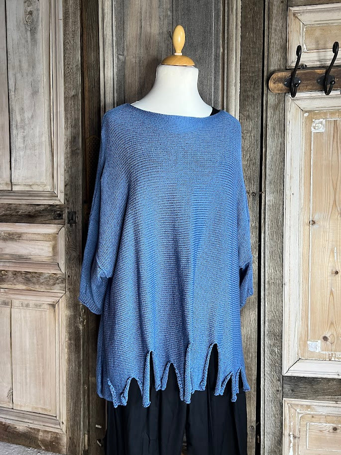 Moonshine - katoenen asymmetrische trui - Jeans