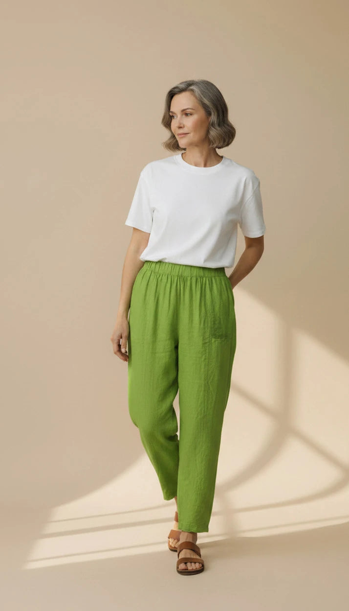 Moonshine - Linnen Broek - Lime